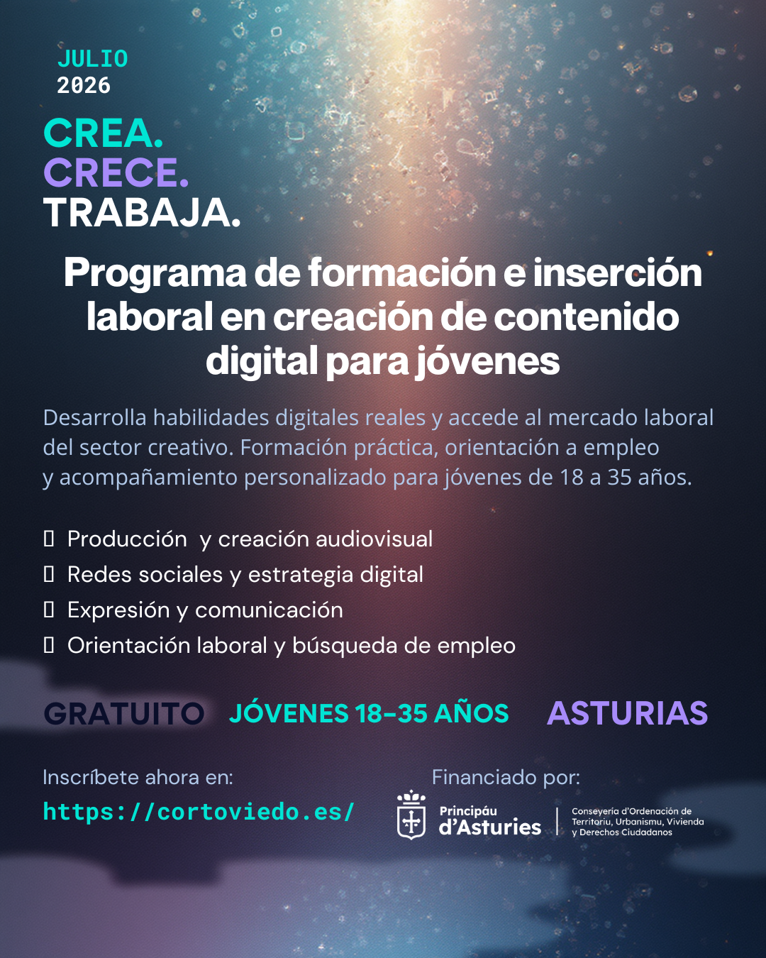 Programa de formación e inserción laboral en creación de contenido digital para jóvenes